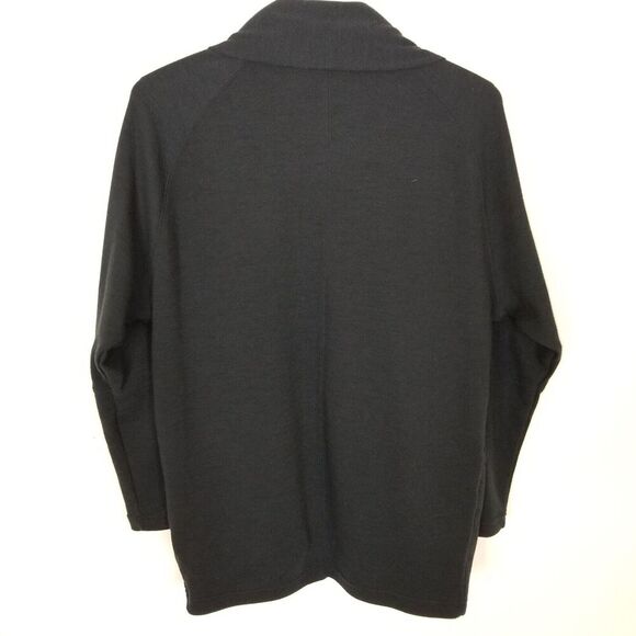 Prana Women Sunrise Open Front Wrap Sweater Sz XS Black Pockets Comfort - Picture 4 of 5